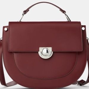 Zara oval shaped burgundy crossbody bag Medium